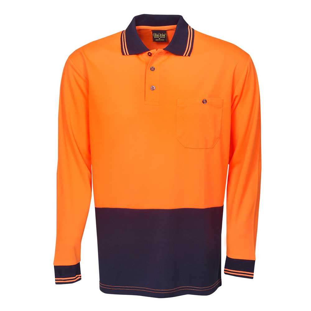 Hi-Vis Long Sleeve Polo Shirt – Custom Merch